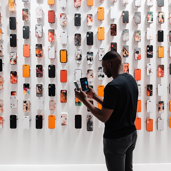 Image of a man choosing his next mobile phone