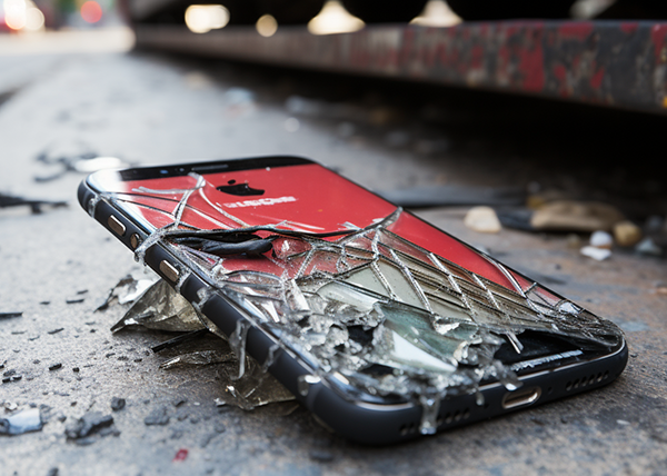 Image of a smashed iphone